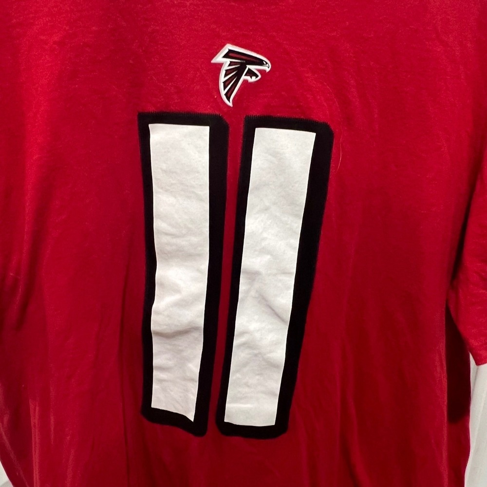 Nike Mens T-Shirt Atlanta Falcons Julio Jones 11 Red L - Picture 4 of 9